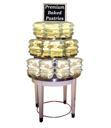 Bakery Round 3-Tier Table Display 32"Dia. x 50"H